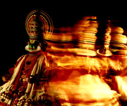 Still from Vanaprastham — Kathakali performance