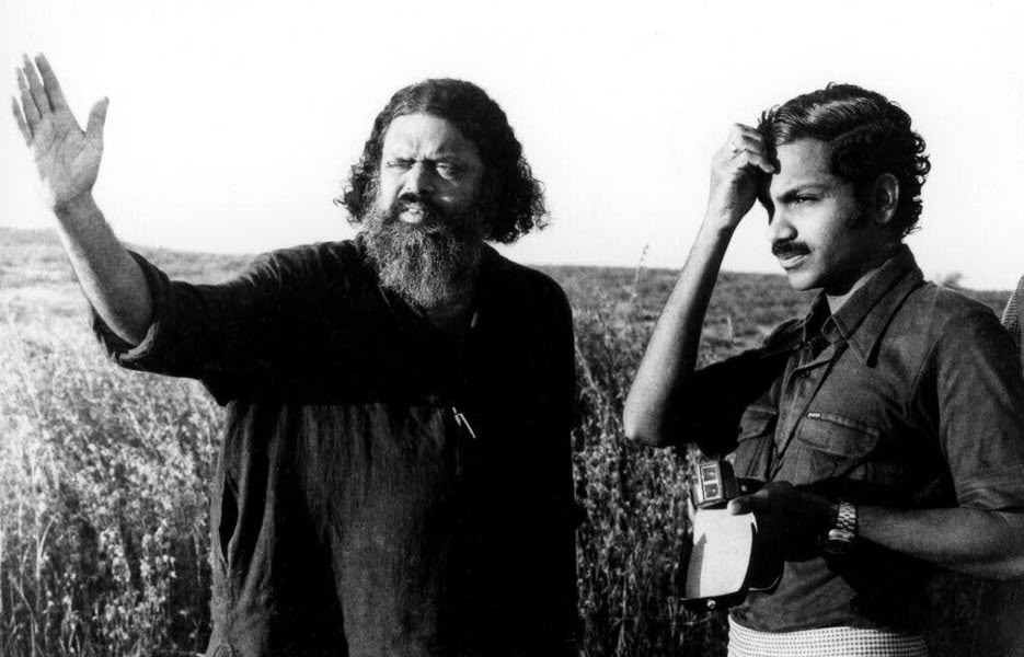 On set with G. Aravindan